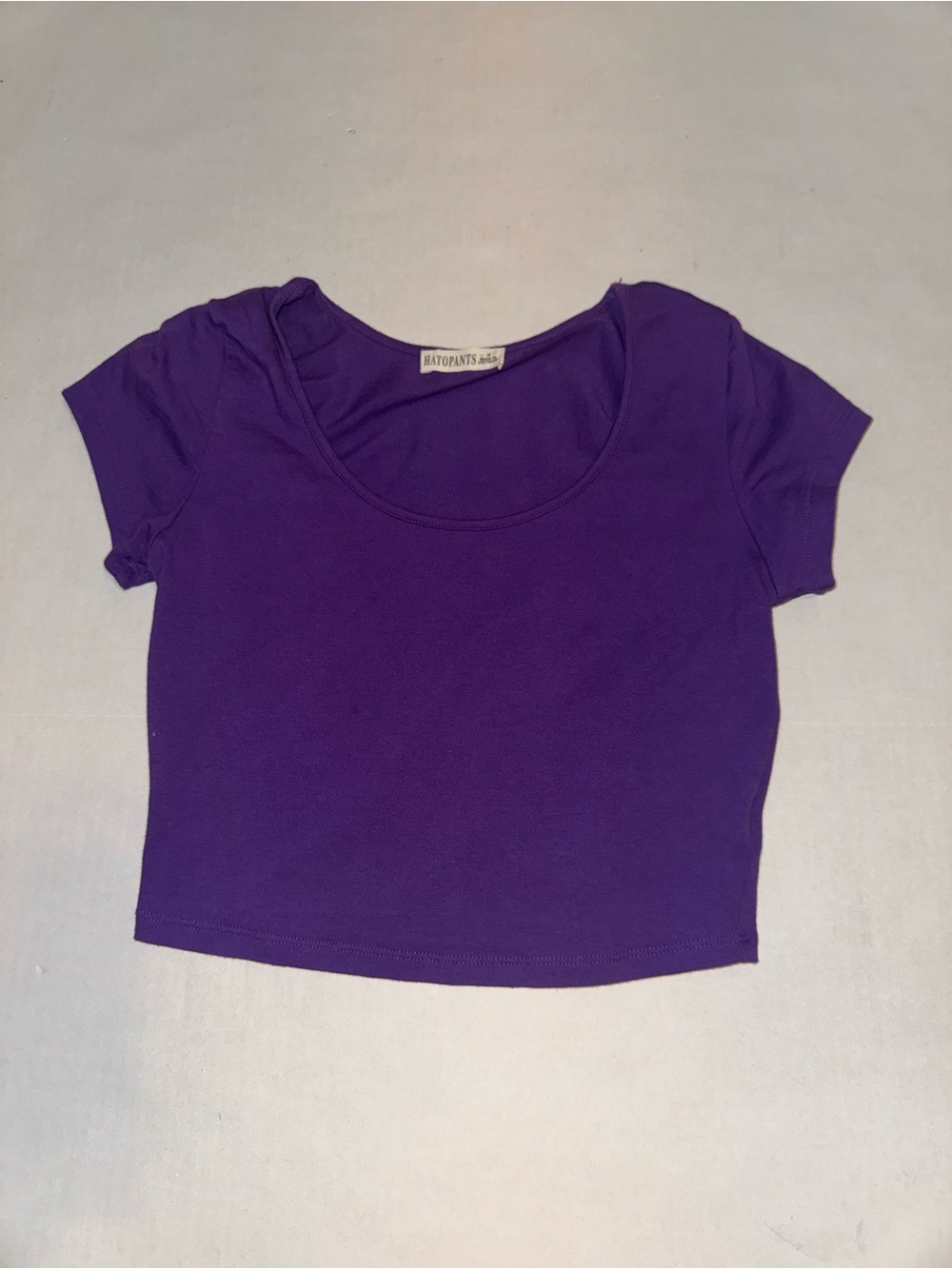 Purple Scoop Neck Crop Top